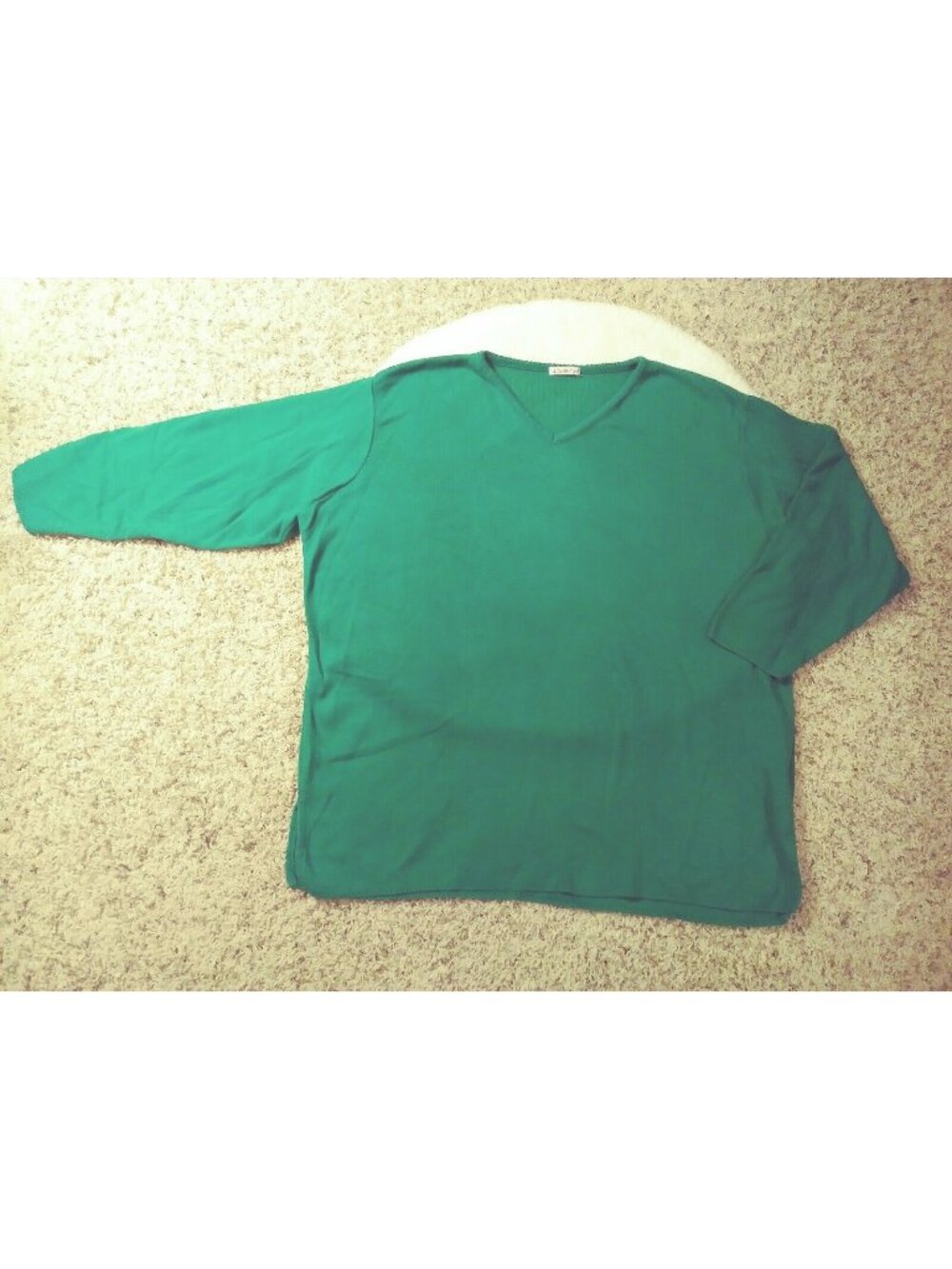 Silhouettes Womens Green Heavy Shirt Pull Over Sweater Long Sleeve Plus Size XL